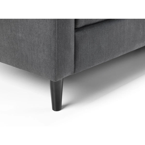 Julian Bowen Marant Modular Corner Sofa in Forge Grey Linen Fabric with Reversible Chaise & Ottoman - Sleek Furniture