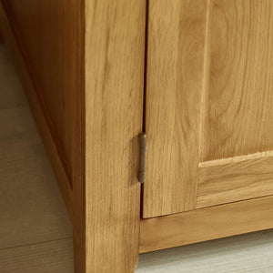 Julian Bowen Marlborough White Oak 2 Door Wardrobe with Internal Shelf & Waxed Finish - Sleek Furniture