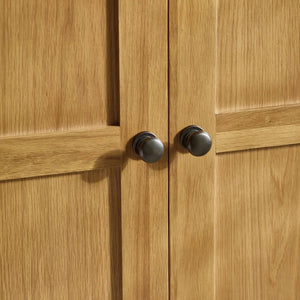 Julian Bowen Marlborough White Oak 2 Door Wardrobe with Internal Shelf & Waxed Finish - Sleek Furniture
