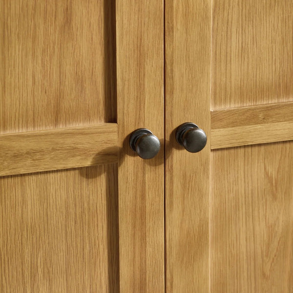 Julian Bowen Marlborough White Oak 2 Door Wardrobe with Internal Shelf & Waxed Finish - Sleek Furniture