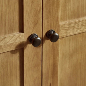 Julian Bowen Marlborough White Oak 3 Door Wardrobe with Hanging Rail & Shelving - Sleek Furniture
