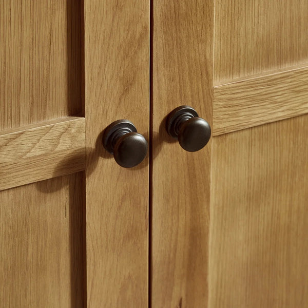Julian Bowen Marlborough White Oak 3 Door Wardrobe with Hanging Rail & Shelving - Sleek Furniture
