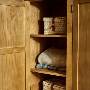 Julian Bowen Marlborough White Oak 3 Door Wardrobe with Hanging Rail & Shelving - Sleek Furniture