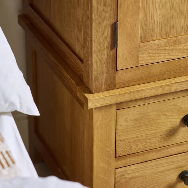 Julian Bowen Marlborough White Oak & Oak Veneer 2 Door 2 Drawer Combination Wardrobe - Sleek Furniture