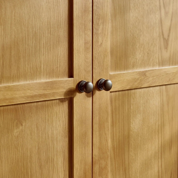 Julian Bowen Marlborough White Oak & Oak Veneer 2 Door 2 Drawer Combination Wardrobe - Sleek Furniture