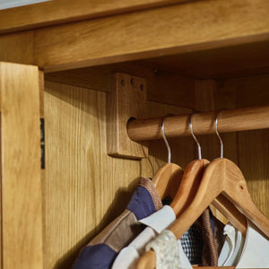 Julian Bowen Marlborough White Oak & Oak Veneer 2 Door 2 Drawer Combination Wardrobe - Sleek Furniture