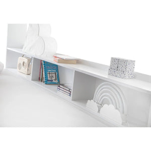 Julian Bowen Orion Triple Sleeper Bunk Bed with Small Double Bed, Storage Shelving & Pull-Out Drawer – White or Anthracite - Sleek Furniture