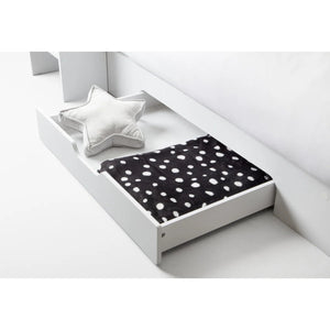 Julian Bowen Orion Triple Sleeper Bunk Bed with Small Double Bed, Storage Shelving & Pull-Out Drawer – White or Anthracite - Sleek Furniture