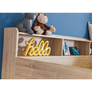 Julian Bowen Orion Wooden Bunk Bed with Storage Drawer & Shelving – Sonoma Oak Finish | UK Single 90 x 190cm - Sleek Furniture