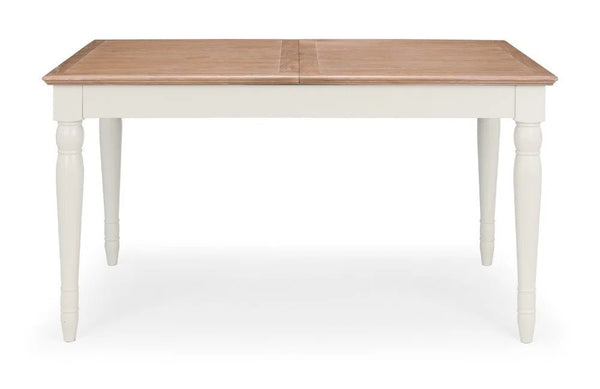 Julian Bowen Provence Grey Extending Dining Table with Limed Oak Effect Top – 150-190cm Butterfly Extension - Sleek Furniture