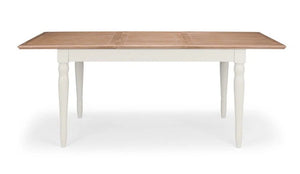 Julian Bowen Provence Grey Extending Dining Table with Limed Oak Effect Top – 150-190cm Butterfly Extension - Sleek Furniture