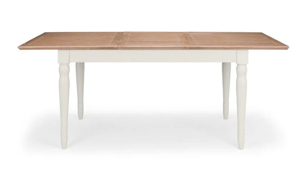 Julian Bowen Provence Grey Extending Dining Table with Limed Oak Effect Top – 150-190cm Butterfly Extension - Sleek Furniture