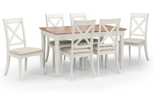Julian Bowen Provence Grey Extending Dining Table with Limed Oak Effect Top – 150-190cm Butterfly Extension - Sleek Furniture