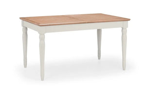 Julian Bowen Provence Grey Extending Dining Table with Limed Oak Effect Top – 150-190cm Butterfly Extension - Sleek Furniture