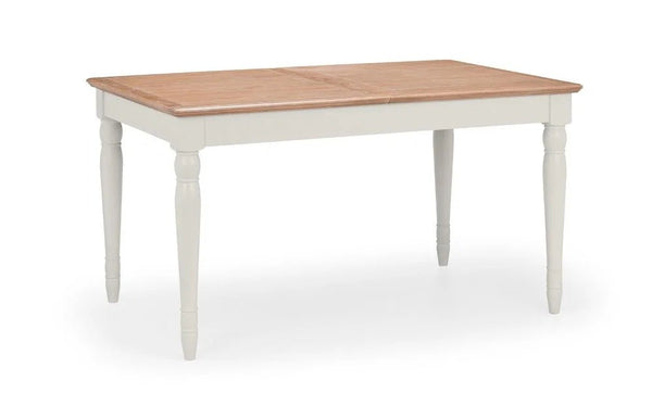 Julian Bowen Provence Grey Extending Dining Table with Limed Oak Effect Top – 150-190cm Butterfly Extension - Sleek Furniture
