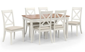 Julian Bowen Provence Grey Extending Dining Table with Limed Oak Effect Top – 150-190cm Butterfly Extension - Sleek Furniture