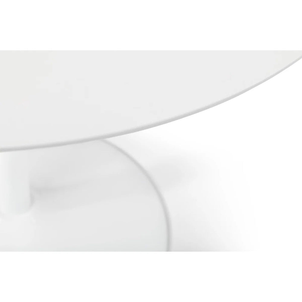 Julian Bowen Round White Pedestal Dining Table for 2-4 People – Modern Space-Saving Kitchen & Dining Table, 100cm - Sleek Furniture