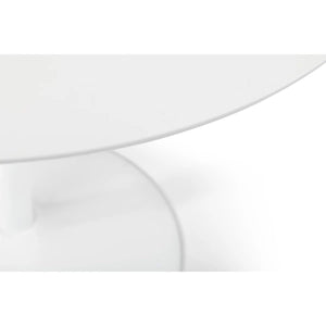 Julian Bowen Round White Pedestal Dining Table for 2-4 People – Modern Space-Saving Kitchen & Dining Table, 100cm - Sleek Furniture