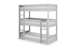 Julian Bowen Trio Grey Wooden Triple Sleeper Bunk Bed – Solid Pine & MDF Space-Saving Bunk Bed - Sleek Furniture