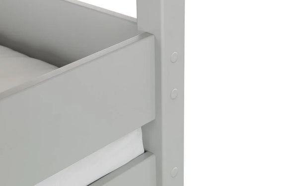 Julian Bowen Trio Grey Wooden Triple Sleeper Bunk Bed – Solid Pine & MDF Space-Saving Bunk Bed - Sleek Furniture