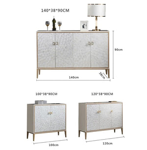 Justine White Sideboard Storage Cabinet with Drawers & Doors, Modern Wooden MDF Sideboard for Living Room, Dining Room & Hallway - Sleek Furniture