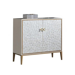 Justine White Sideboard Storage Cabinet with Drawers & Doors, Modern Wooden MDF Sideboard for Living Room, Dining Room & Hallway - Sleek Furniture