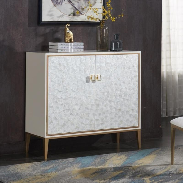 Justine White Sideboard Storage Cabinet with Drawers & Doors, Modern Wooden MDF Sideboard for Living Room, Dining Room & Hallway - Sleek Furniture