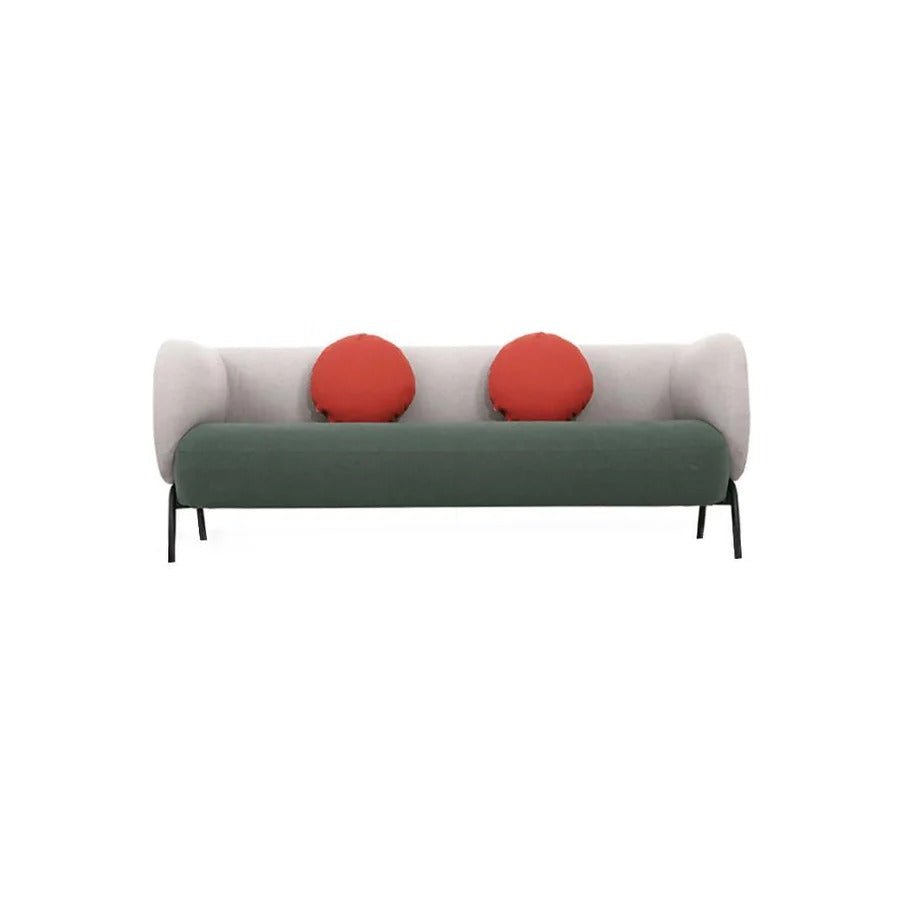 K912 Kids Three Seater Sofa – Modern Children’s Couch with Leathaire Upholstery, High-Density Sponge Cushioning & Steel Legs, Green & Light Grey - Sleek Furniture