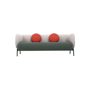 K912 Kids Three Seater Sofa – Modern Children’s Couch with Leathaire Upholstery, High-Density Sponge Cushioning & Steel Legs, Green & Light Grey - Sleek Furniture