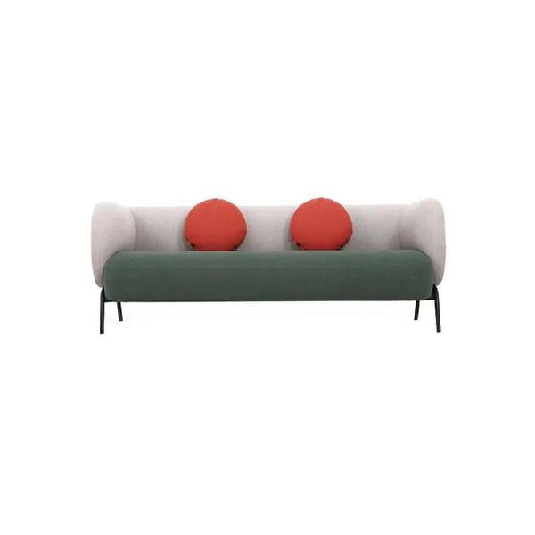 K912 Kids Three Seater Sofa – Modern Children’s Couch with Leathaire Upholstery, High-Density Sponge Cushioning & Steel Legs, Green & Light Grey - Sleek Furniture