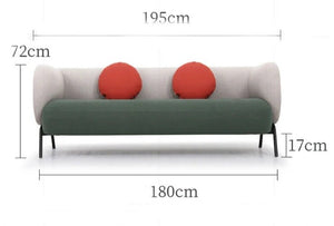 K912 Kids Three Seater Sofa – Modern Children’s Couch with Leathaire Upholstery, High-Density Sponge Cushioning & Steel Legs, Green & Light Grey - Sleek Furniture