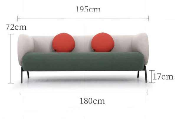 K912 Kids Three Seater Sofa – Modern Children’s Couch with Leathaire Upholstery, High-Density Sponge Cushioning & Steel Legs, Green & Light Grey - Sleek Furniture