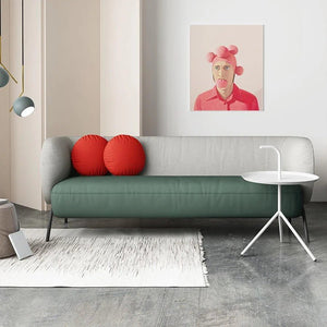 K912 Kids Three Seater Sofa – Modern Children’s Couch with Leathaire Upholstery, High-Density Sponge Cushioning & Steel Legs, Green & Light Grey - Sleek Furniture