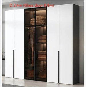 KA9372 Modern Sliding Wardrobe – Multi Size Storage Closet with Mirror & Hanging Space, White MDF Wood Finish, Contemporary Bedroom Furniture - Sleek Furniture