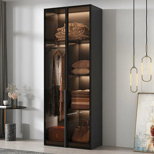 KA9372 Modern Sliding Wardrobe – Multi Size Storage Closet with Mirror & Hanging Space, White MDF Wood Finish, Contemporary Bedroom Furniture - Sleek Furniture