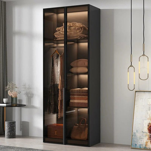 KA9372 Modern Sliding Wardrobe – Multi Size Storage Closet with Mirror & Hanging Space, White MDF Wood Finish, Contemporary Bedroom Furniture - Sleek Furniture