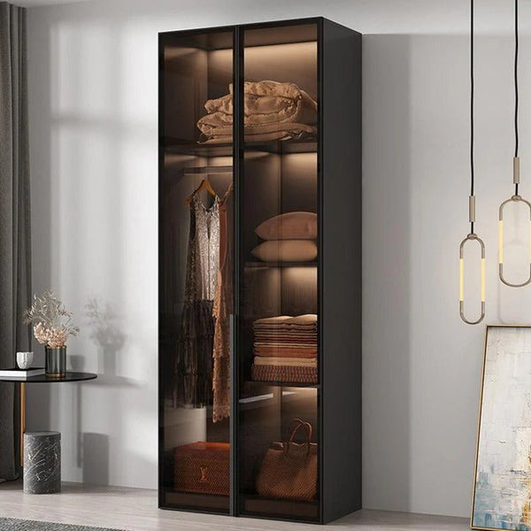 KA9372 Modern Sliding Wardrobe – Multi Size Storage Closet with Mirror & Hanging Space, White MDF Wood Finish, Contemporary Bedroom Furniture - Sleek Furniture