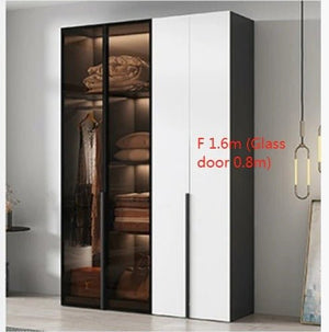 KA9372 Modern Sliding Wardrobe – Multi Size Storage Closet with Mirror & Hanging Space, White MDF Wood Finish, Contemporary Bedroom Furniture - Sleek Furniture