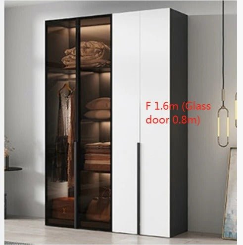 KA9372 Modern Sliding Wardrobe – Multi Size Storage Closet with Mirror & Hanging Space, White MDF Wood Finish, Contemporary Bedroom Furniture - Sleek Furniture