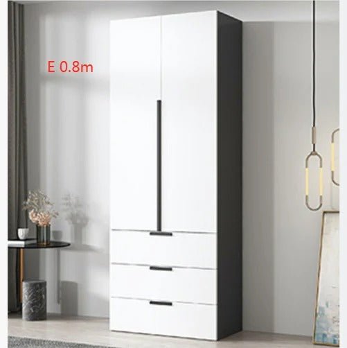 KA9372 Modern Sliding Wardrobe – Multi Size Storage Closet with Mirror & Hanging Space, White MDF Wood Finish, Contemporary Bedroom Furniture - Sleek Furniture