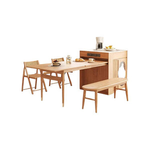 Kacey Extendable Solid Wood Dining Table Set with Storage | Folding Space-Saving Dining Table & Chairs | Modern Oak Finish for Small & Contemporary Homes - Sleek Furniture