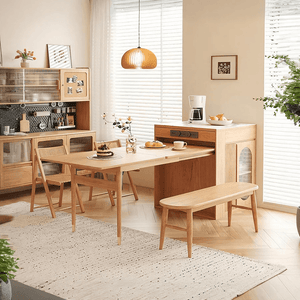 Kacey Extendable Solid Wood Dining Table Set with Storage | Folding Space-Saving Dining Table & Chairs | Modern Oak Finish for Small & Contemporary Homes - Sleek Furniture