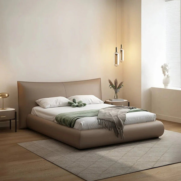 Kai Upholstered Storage Bed Frame in Real Leather – Modern King & Super King Ottoman Bed with Hydraulic Lift - Up Storage, Padded Headboard & Solid Wood Support - Sleek Furniture