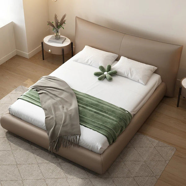 Kai Upholstered Storage Bed Frame in Real Leather – Modern King & Super King Ottoman Bed with Hydraulic Lift - Up Storage, Padded Headboard & Solid Wood Support - Sleek Furniture
