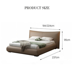 Kai Upholstered Storage Bed Frame in Real Leather – Modern King & Super King Ottoman Bed with Hydraulic Lift - Up Storage, Padded Headboard & Solid Wood Support - Sleek Furniture