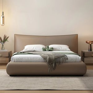 Kai Upholstered Storage Bed Frame in Real Leather – Modern King & Super King Ottoman Bed with Hydraulic Lift - Up Storage, Padded Headboard & Solid Wood Support - Sleek Furniture