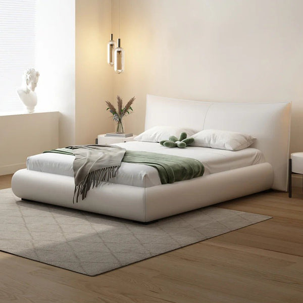 Kai Upholstered Storage Bed Frame in Real Leather – Modern King & Super King Ottoman Bed with Hydraulic Lift - Up Storage, Padded Headboard & Solid Wood Support - Sleek Furniture