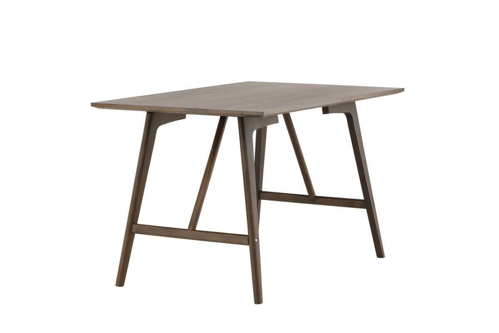 Kaseidon Rectangular Dining Table | Walnut, Modern MDF & Rubber Wood Design