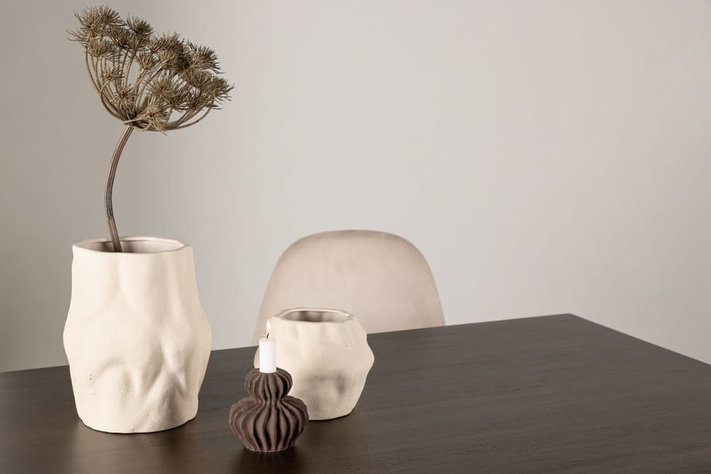 Kaseidon Rectangular Dining Table | Walnut, Modern MDF & Rubber Wood Design