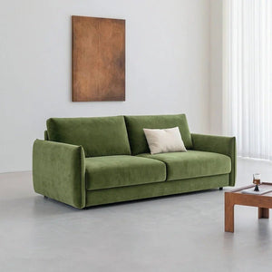 Kaur Two Seater Pull Out Sofa Bed | Modern Convertible Sleeper Sofa | Flannelette Upholstered Frame with High-Density Sponge Mattress | Multi-Size Compact Guest Bed (Multiple Colours) - Sleek Furniture